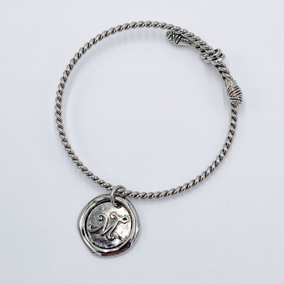 Cookie Lee Cable Charm Bracelet Bangle Initial "M" - Picture 7 of 7
